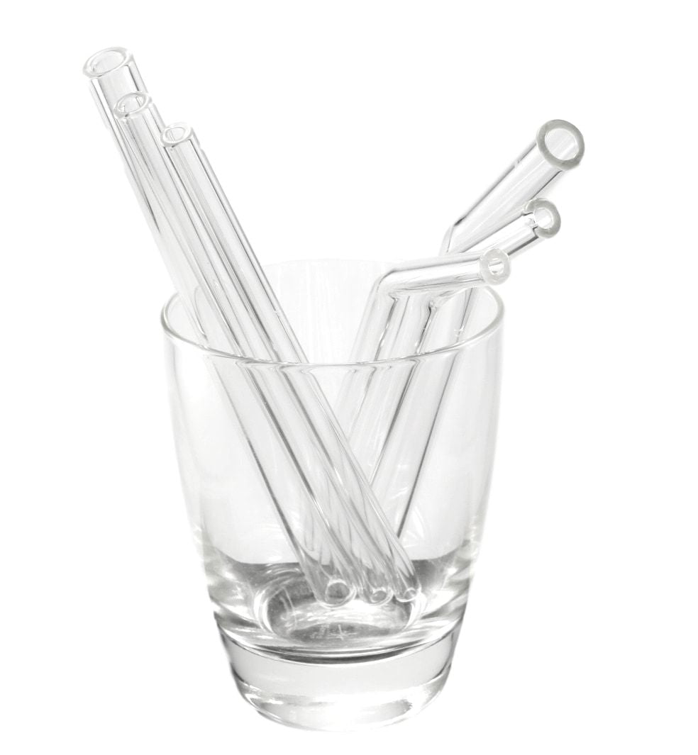 bundle of reusable glass straws