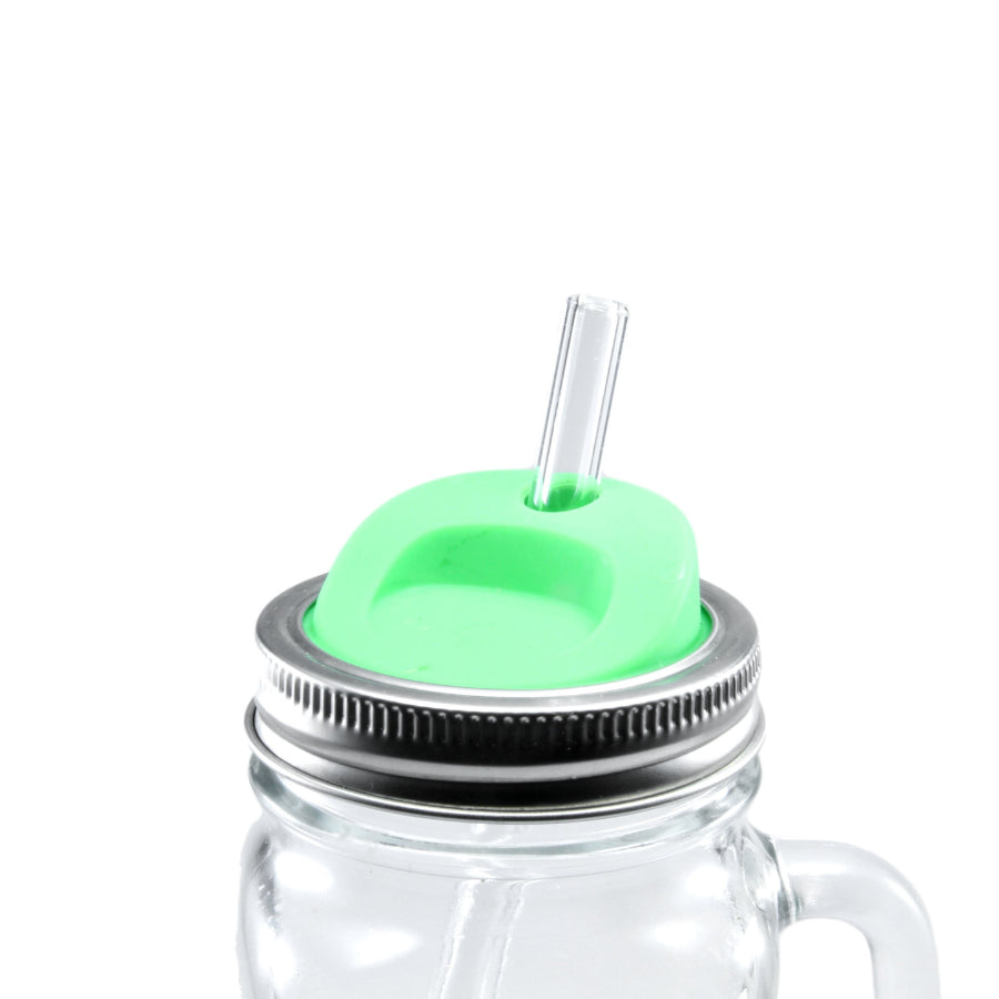 Silver Mason Jar Straw Lid - Regular Mouth