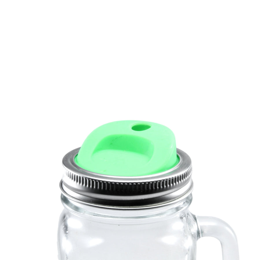 accessory Silicone Mason Jar Lids with Stainless Steel Bands - GlassSipper
