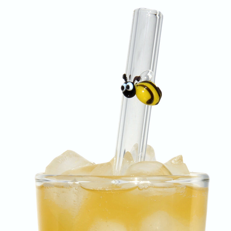 Glass Straws Bee Reusable Glass Drinking Straws - GlassSipper