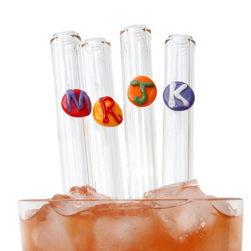 Glass Straws Family Pack Monogram Reusable Glass Drinking Straws - GlassSipper