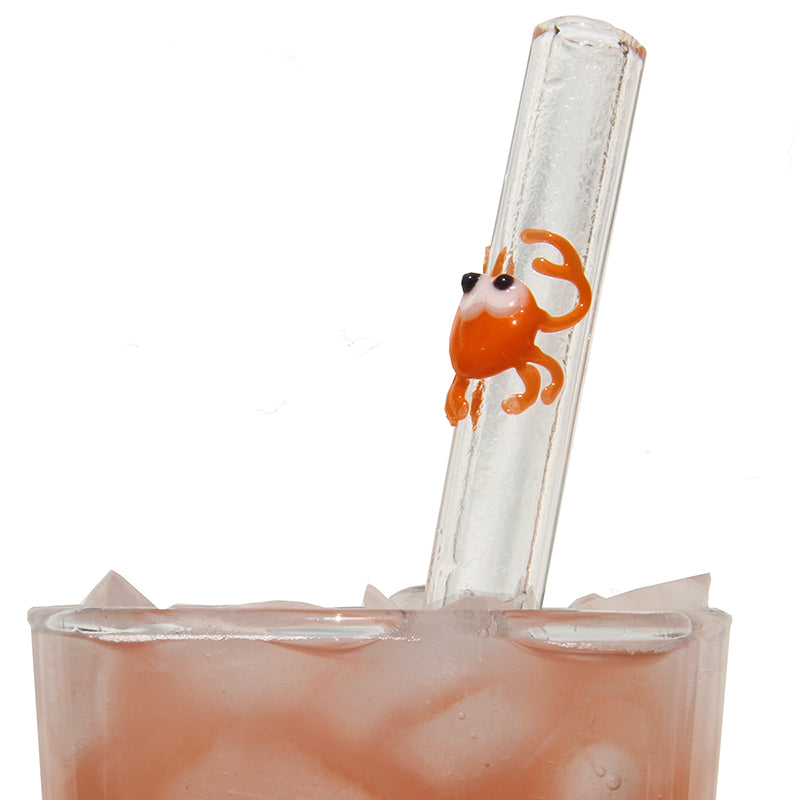 Glass Straws Crab Reusable Glass Drinking Straws - GlassSipper