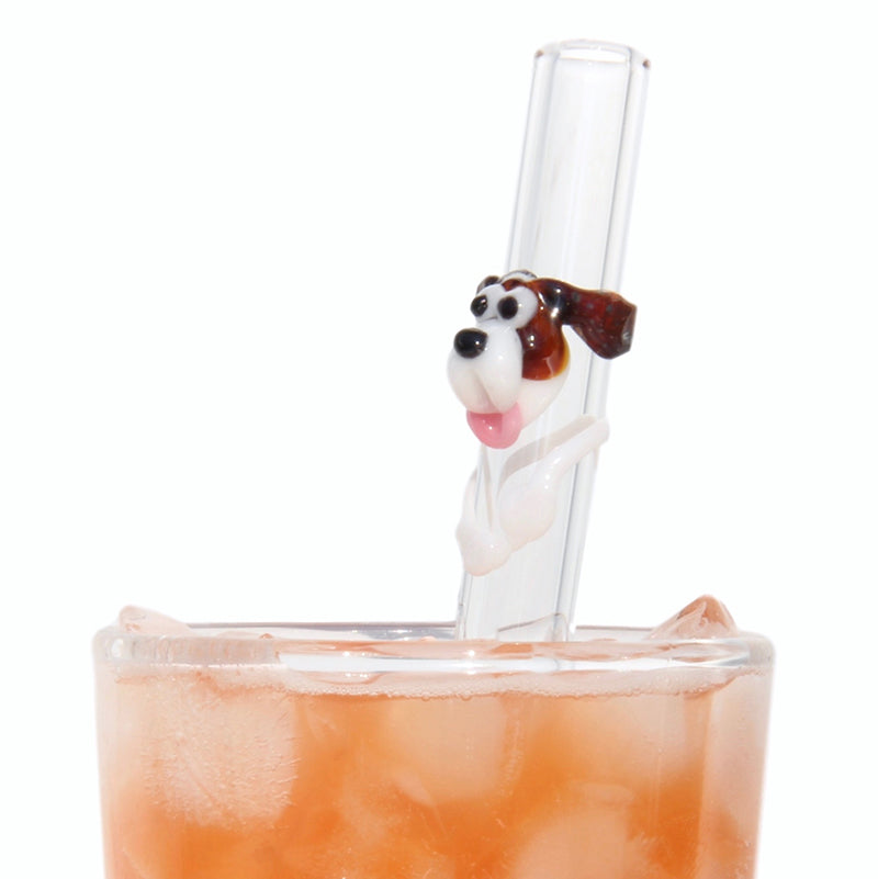 Glass Straws Max the Dog Reusable Glass Drinking Straws - GlassSipper