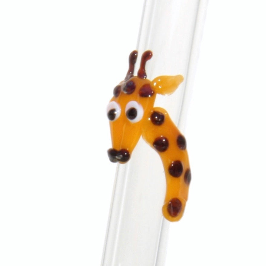 Wild Animal Reusable Glass Drinking Straws Set - GlassSipper