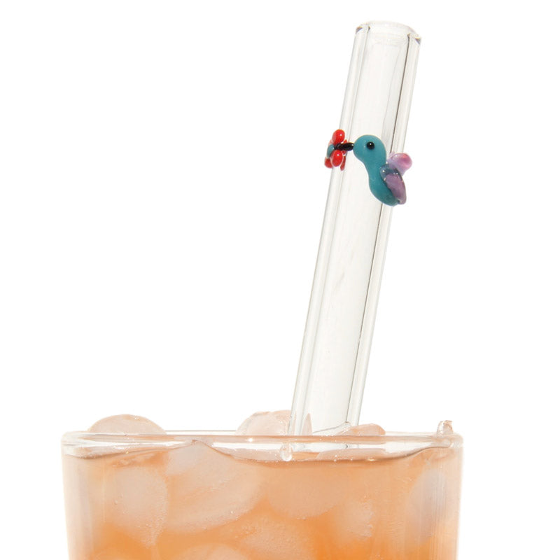 Glass Straws Hummingbird Reusable Glass Drinking Straws - GlassSipper