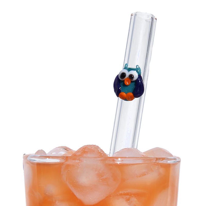 Glass Straws Owl Glass Reusable Glass Drinking Straws - GlassSipper