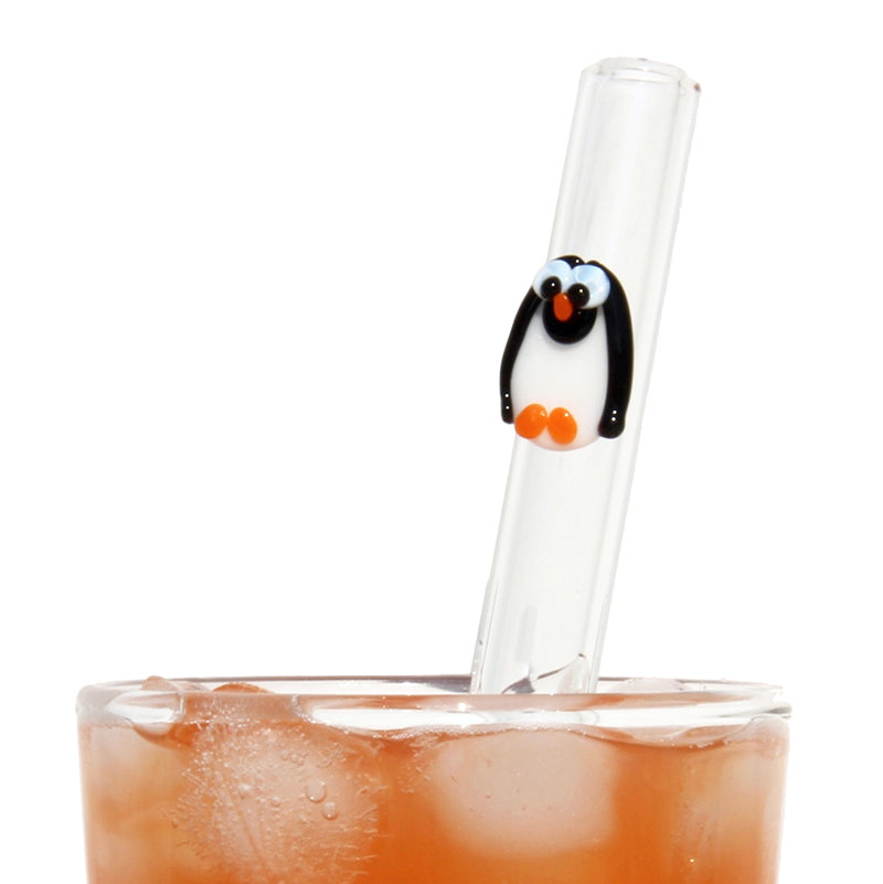 Glass Straws Penguin Reusable Glass Drinking Straws - GlassSipper