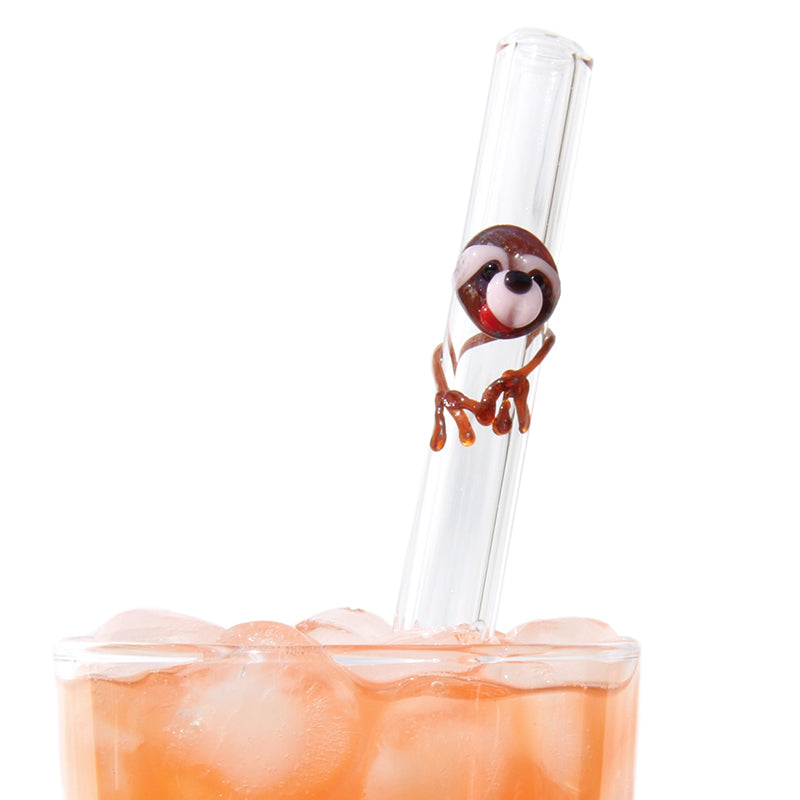 Glass Straws Sloth Reusable Glass Drinking Straws - GlassSipper
