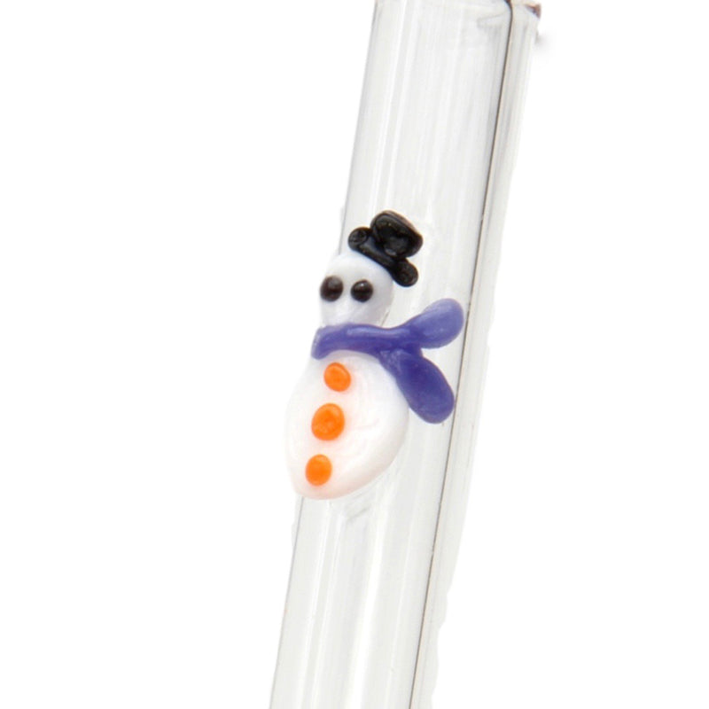 Glass Straws Snowman Reusable Glass Drinking Straws - GlassSipper