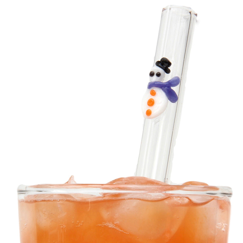 Glass Straws Snowman Reusable Glass Drinking Straws - GlassSipper