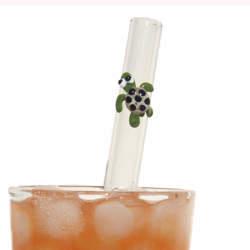 Glass Straws Turtle Reusable Glass Drinking Straws - GlassSipper