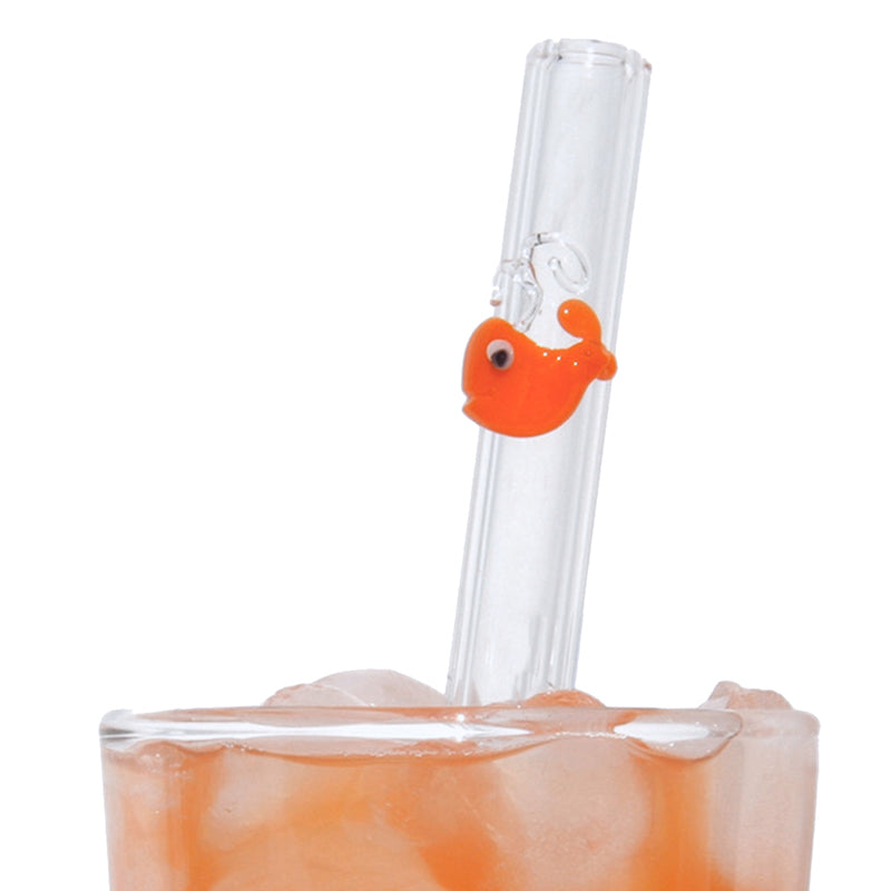 Glass Straws Whale Reusable Glass Drinking Straws - GlassSipper